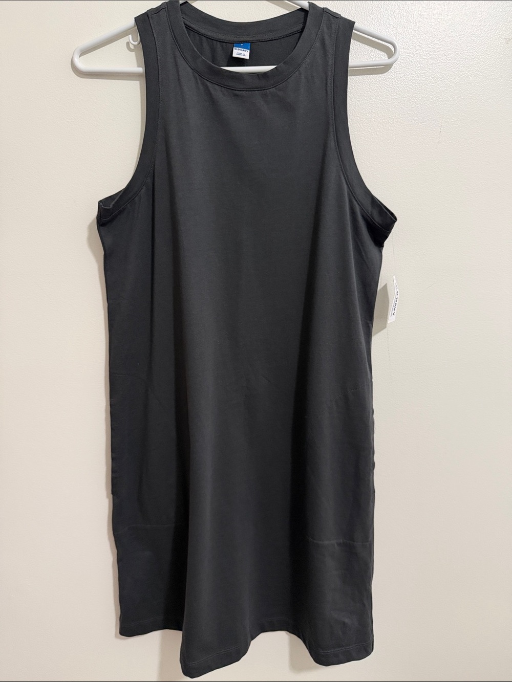 NWT Old Navy Gray Sleeveless Tank Tee T-Shirt Mini Dress Pockets Womens Small